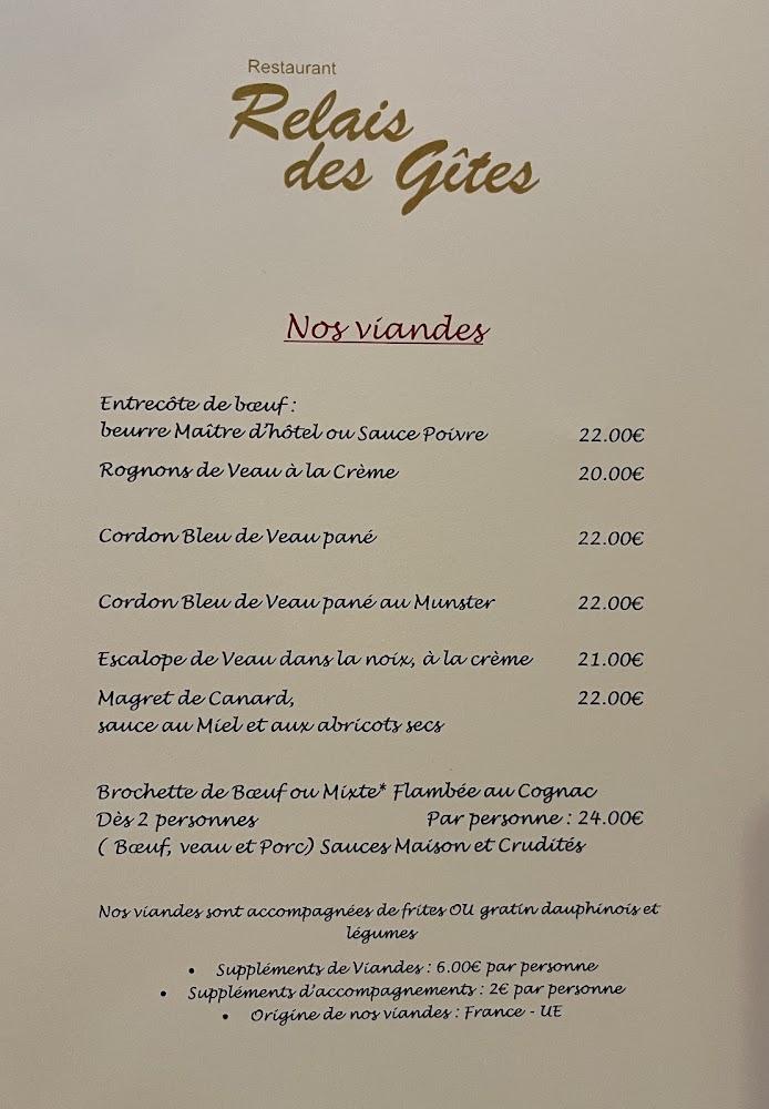 Restaurant Le Relais des Gîtes - Menu Image 4